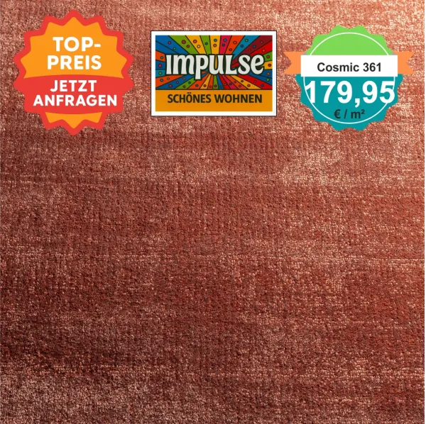 „Jab Cosmic Velours Teppich 4 m breit – weiches, luxuriöses Wohnzimmerambiente“